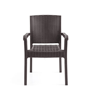 King 4'lü Rattan Sandalye Kahve