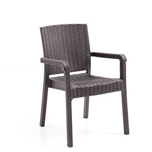 King 4'lü Rattan Sandalye Kahve