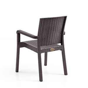 King 4'lü Rattan Sandalye Kahve