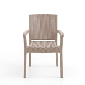 King 2'li Rattan Sandalye Cappuccino
