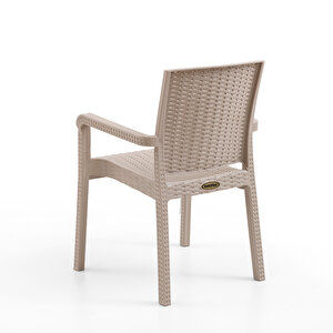 King 2'li Rattan Sandalye Cappuccino