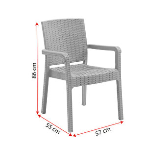 King 2'li Rattan Sandalye Cappuccino