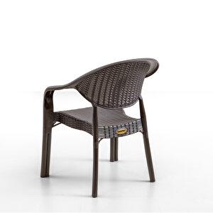 Bamboo 2'li Rattan Sandalye Kahve
