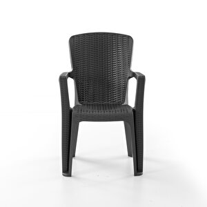 Side 4'lü Rattan Sandalye Siyah