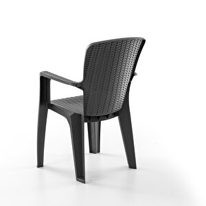 Side 4'lü Rattan Sandalye Siyah