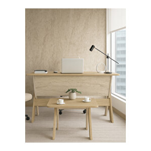 Sora Ofis Masası Çalışma Masası Rota - Traverten
