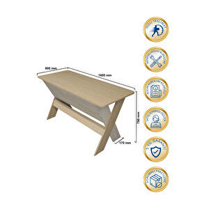 Sora Ofis Masası Çalışma Masası Rota - Traverten