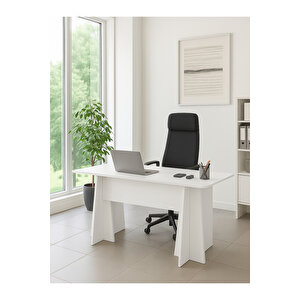 Kula Yönetici Ofis Masası Çalışma Masası Beyaz