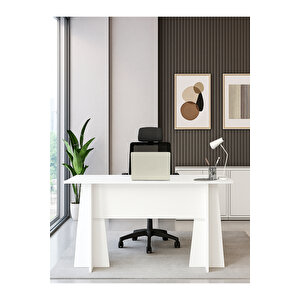 Kula Yönetici Ofis Masası Çalışma Masası Beyaz