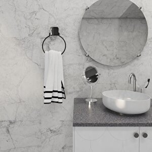 Yapışkanlı Lüks Banyo Havluluk Askılığı Yuvarlak Siyah Metal Paslanmaz Havluluk  Dc-5059
