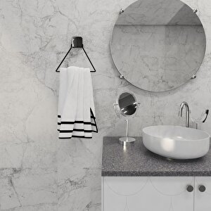 Dekoratif Yapıştırmalı Banyo- Mutfak Metal Üçgen Havluluk Askı Siyah Vidasız Pratik Montaj Dc-5058