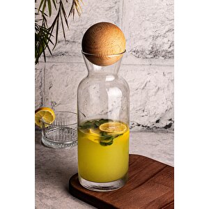 Ahşap Top Kapaklı Karaf / Sürahi 1200ml