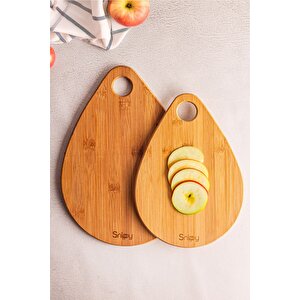Culi - 2'li Bambu Kesme Tahtası Servis Tahtası Sunumluk 28/33 Cm