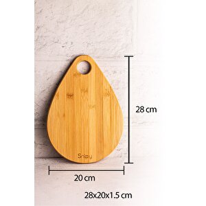 Culi - 2'li Bambu Kesme Tahtası Servis Tahtası Sunumluk 28/33 Cm