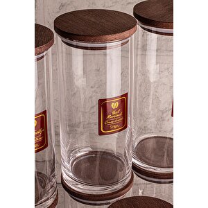 Story - 6'lı Etiketli Cam Jumbo Saklama Kabı Baharatlık Takımı 1150 Ml - Erzak Saklama Kabı Seti