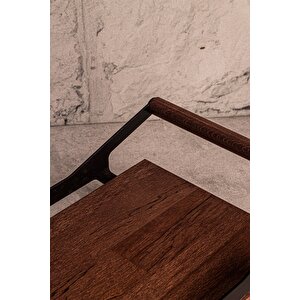 Grade - Ahşap Tepsi Metal Detaylı Tepsi 10 Kare Elysia Timeless Uyumlu Çay Kahve Sunum Tepsisi