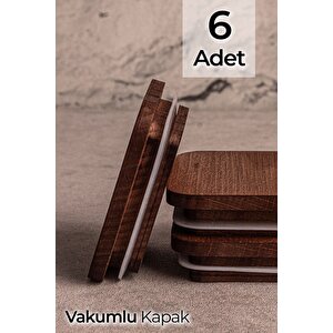 Bella Milla 6'lı Kare Ahşap Vakumlu Kare Kapak Elysia Timeless Uyumlu