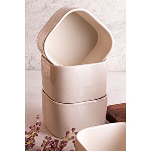 Tera - 6'lı Seramik Kase Çerezlik Handmade Çok Amaçlı Kahvaltılık 300 Ml