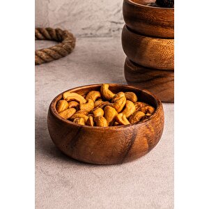 Bowly - 8'li Yuvarlak Akasya Çerezlik Kase Sunumluk