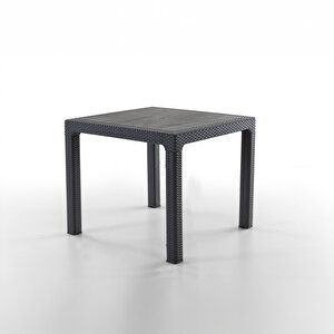 Rattan 90x90 Cm Masa Siyah