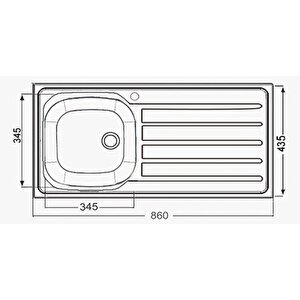 Artenova Tezgaha Sifir Keten Dokulu K-t 86x43,5 Sol Evye