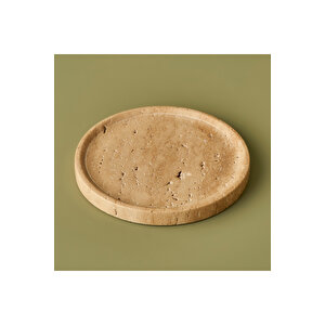 Ephesus Traverten Yuvarlak Dekoratif Tabak Naturel (20x4 Cm) Naturel