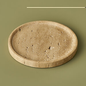 Ephesus Traverten Yuvarlak Dekoratif Tabak Naturel (20x4 Cm) Naturel