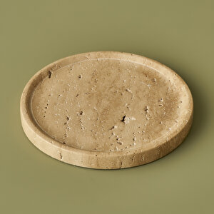 Ephesus Traverten Yuvarlak Dekoratif Tabak Naturel (20x4 Cm) Naturel