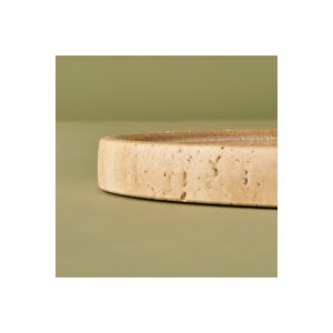 Ephesus Traverten Yuvarlak Dekoratif Tabak Naturel (20x4 Cm) Naturel