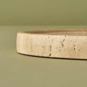 Ephesus Traverten Yuvarlak Dekoratif Tabak Naturel (20x4 Cm) Naturel