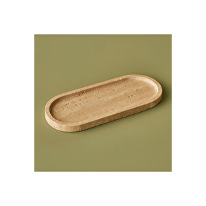 Ephesus Traverten Oval Dekoratif Tabak Naturel (12x28 Cm) Naturel