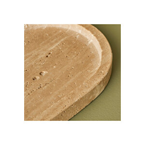 Ephesus Traverten Oval Dekoratif Tabak Naturel (12x28 Cm) Naturel