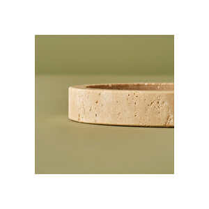 Ephesus Traverten Oval Dekoratif Tabak Naturel (12x28 Cm) Naturel