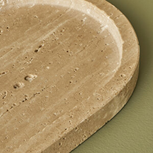 Ephesus Traverten Oval Dekoratif Tabak Naturel (12x28 Cm) Naturel