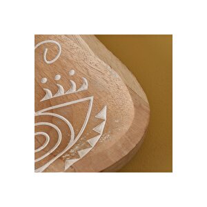 Vera Mango Ağacı Dekoratif Tabak Naturel (30x3,5x20 Cm) Naturel