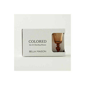 Colored 6'lı Ayaklı Kahve Yanı Su Bardağı Amber (47 Cc) Amber