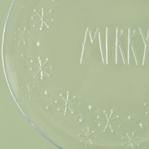 Merry 4'lü Cam Servis Tabağı Naturel (28 Cm)