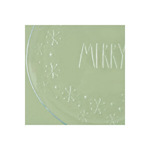 Merry 4'lü Cam Servis Tabağı Naturel (28 Cm)