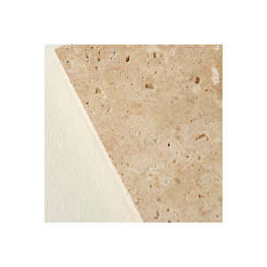 Ephesus 4'lü Traverten Bardak Altlığı (10x10 Cm) Naturel