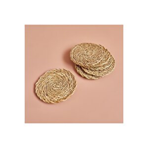 Rafe 6'lı Bardak Altlığı Naturel (10 Cm) Naturel