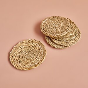 Rafe 6'lı Bardak Altlığı Naturel (10 Cm) Naturel
