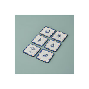 Marine 6'lı Bardak Altlığı (10x10 Cm) Çok Renkli