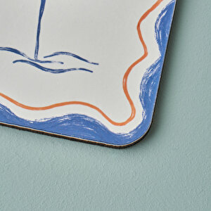 Marine 6'lı Bardak Altlığı (10x10 Cm) Çok Renkli