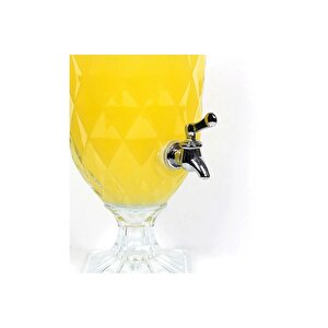 Parti Damacanası  Cam Şerbetlik Lüks 2 Litre Kokteyl Limonata Meşrubat Sebil