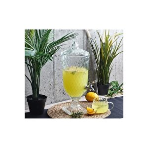 Parti Damacanası  Cam Şerbetlik Lüks 2 Litre Kokteyl Limonata Meşrubat Sebil