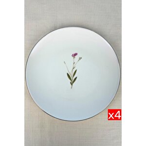 Tabak Evi Porselen Natura Çuha Altın Yaldız Servis Tabağı 24,50cm 4 Lü