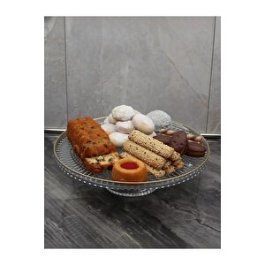 Palermo Ayaklı Kek Pasta Kurabiye Tatlı Sunum Tabağı 28cm Sunumluk İkramlık Tabak