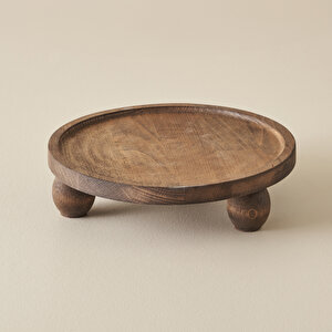 Wooden Ahşap Yuvarlak Sunum Standı Naturel (25 Cm) Naturel