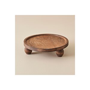 Wooden Ahşap Yuvarlak Sunum Standı Naturel (25 Cm) Naturel