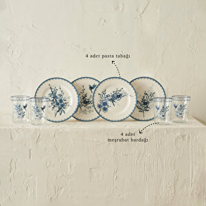 Bleu Blanc 8 Parça Sunum Seti Mavi